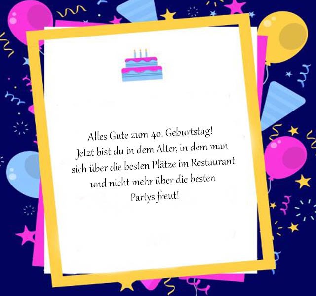 Alles Gute Zum 40 Geburtstag Frau Lustig