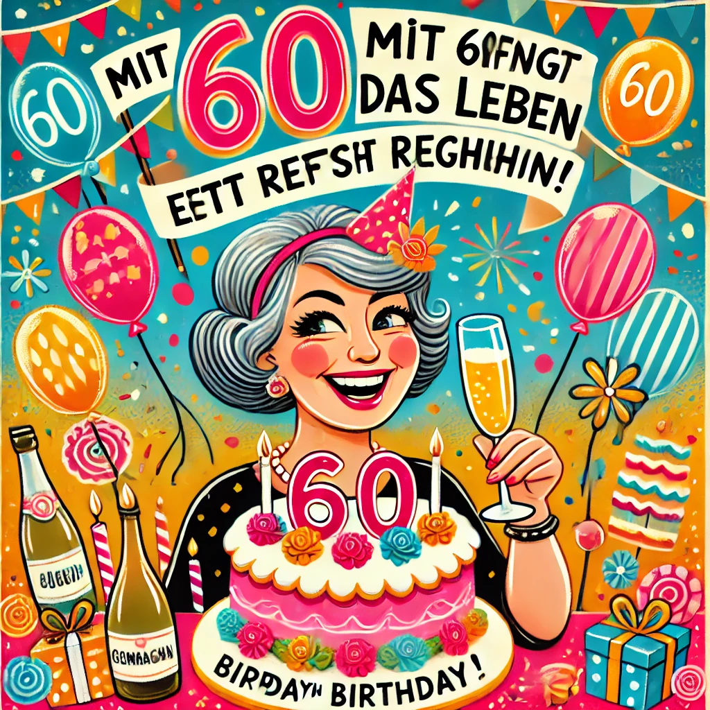 Create an image Sprüche Zum 60. Geburtstag Frau Lustig